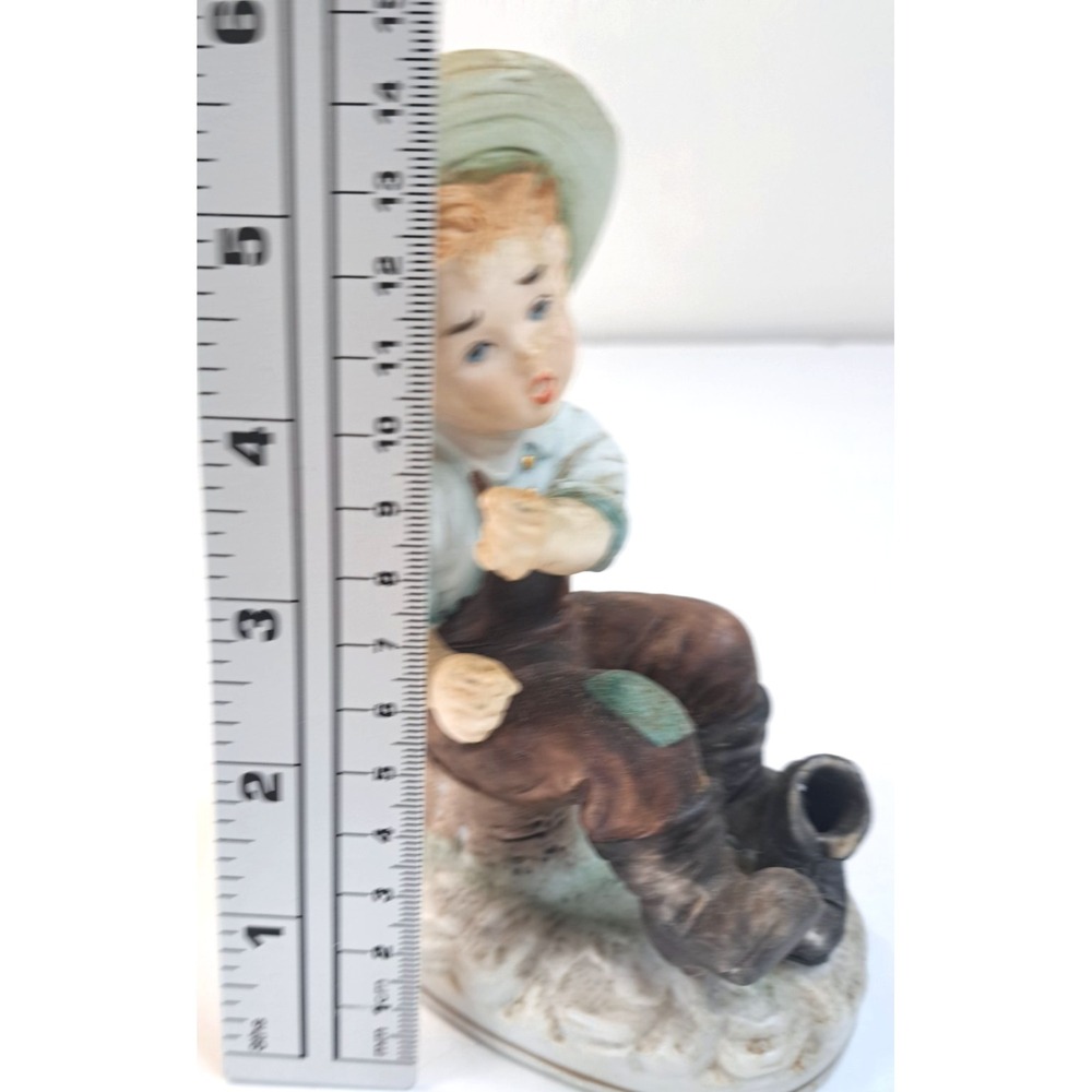 Vintage Norleans Japan Figurine Boy Fishing NO ROD Country - Picture 6 of 8